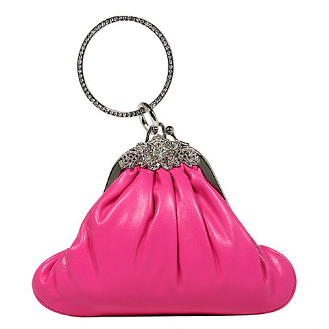 Evening Bag - Vintage Accent w/ Wristlet Ring - Fuchsia - BG-561MFU